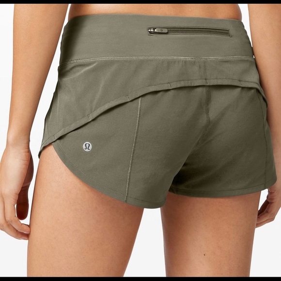 army green lululemon shorts